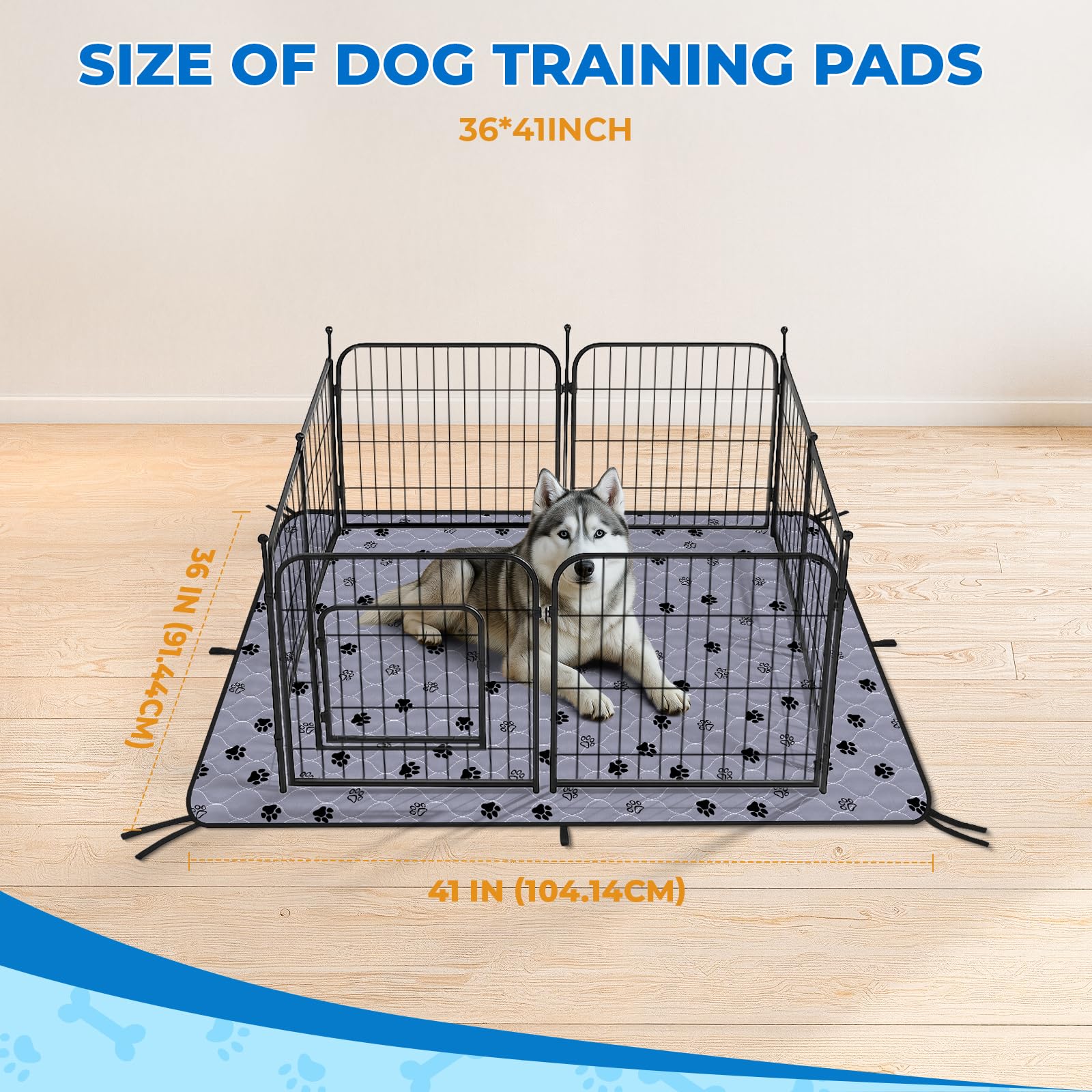 Fostanfly non-slip bottom pee pad helps prevent slipping on hard floors.