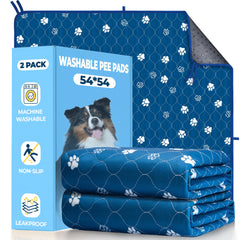 Fostanfly top-view of blue 54x54 washable pee pads reducing mess during potty training