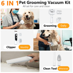 FOTING 10000Pa suction captures pet hair efficiently during grooming