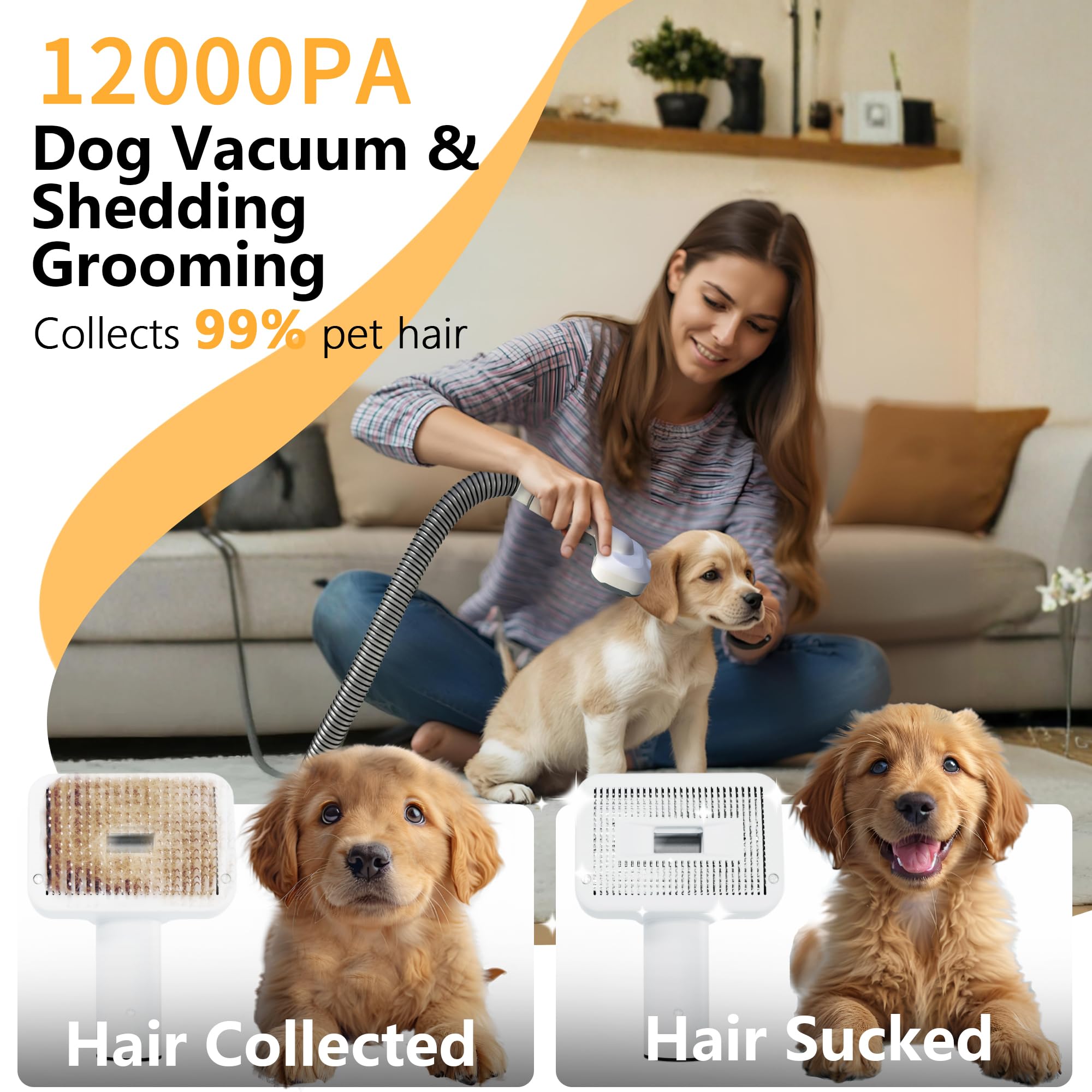 FOTING grooming brush and combs showcase precise fur grooming with 5 sizes for varied coats.