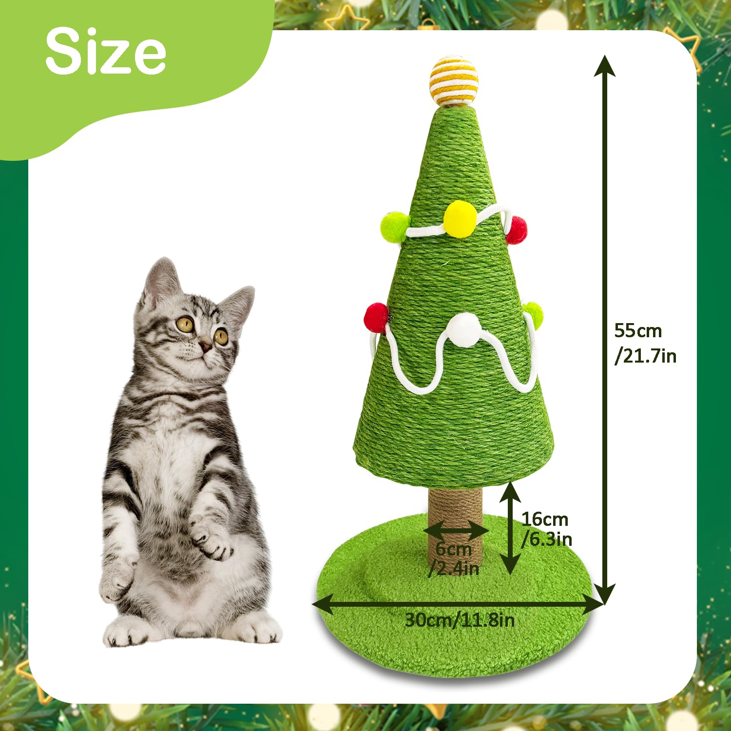 Fotneon Christmas Tree Scratching Post top tower invites climbing and exploration.