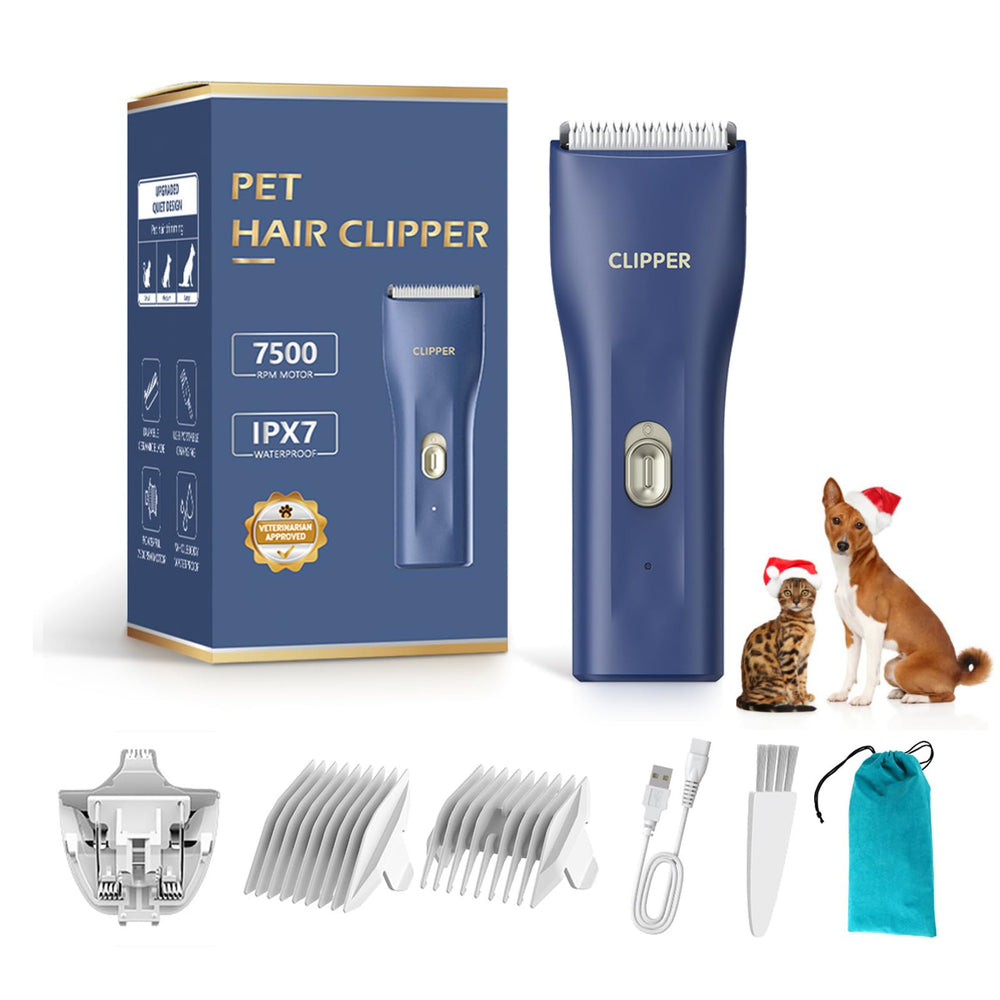 Founouly 2 in 1 dog grooming clipper in blue for stress-free home grooming.
