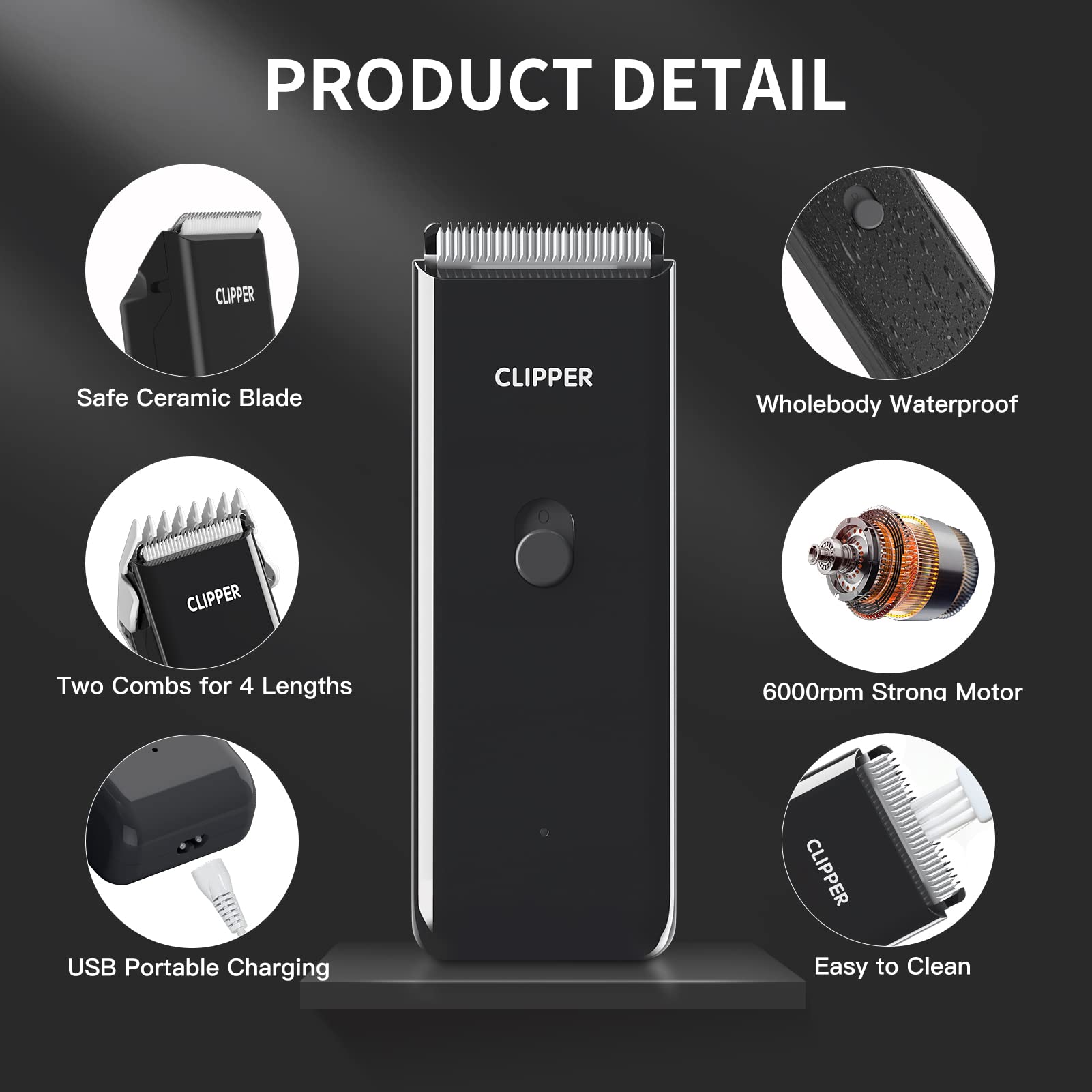 Founouly clipper IPX7 waterproof design enables wet grooming sessions.
