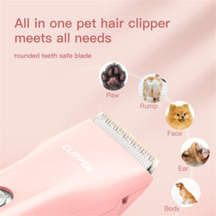 Founouly clipper low-noise operation helps keep pets calm during home grooming.