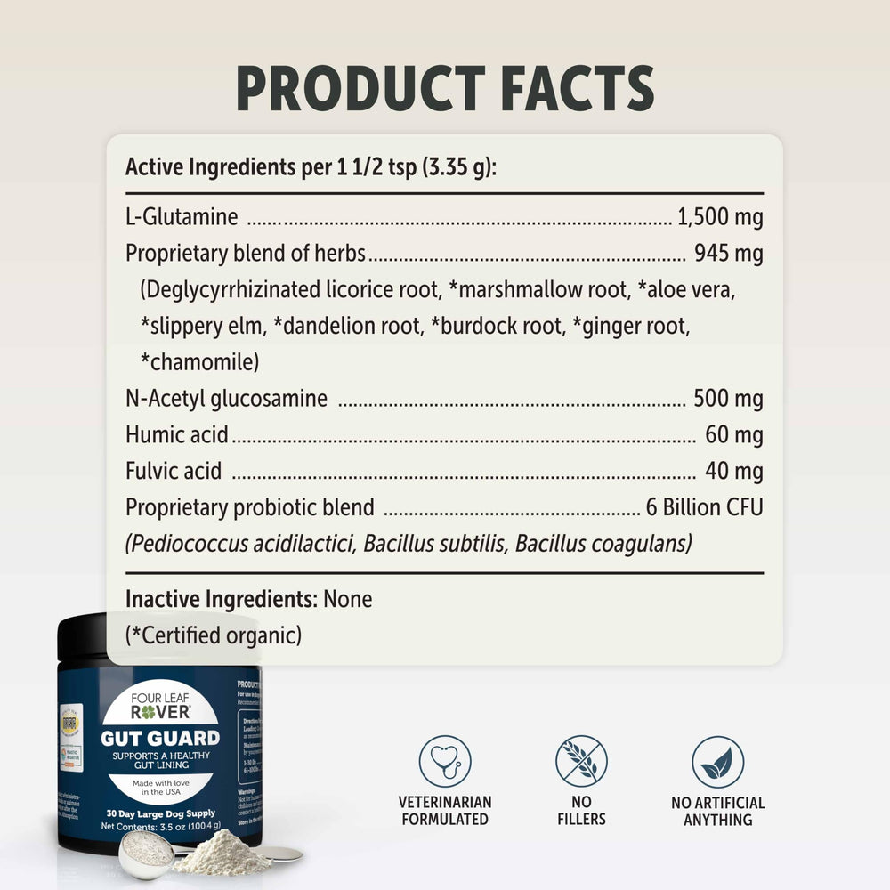 Four Leaf Rover Gut Guard immune-support icon—supports immune health through gut balance.