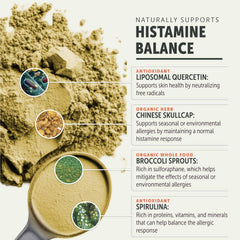 Four Leaf Rover Harmony ingredients-quercetin highlight histamine support.