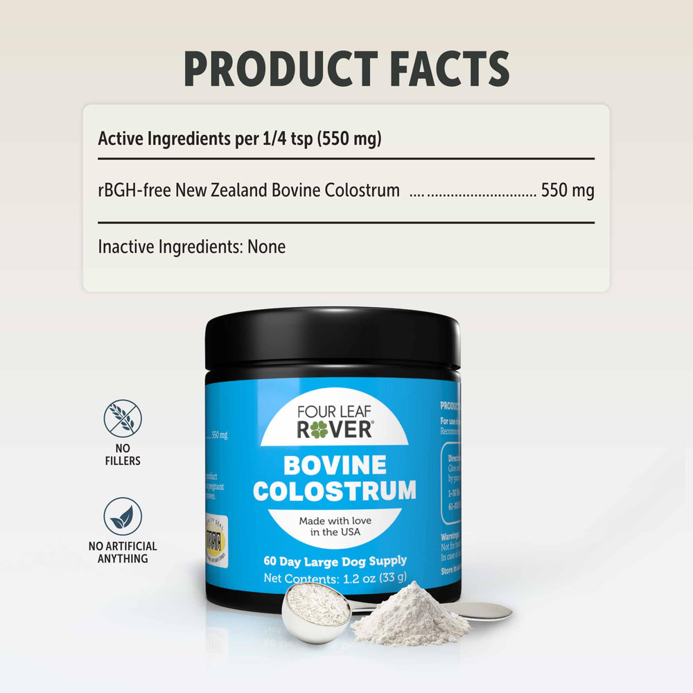 Four Leaf Rover NASC-certified badge signaling safety-tested supplement for dogs.