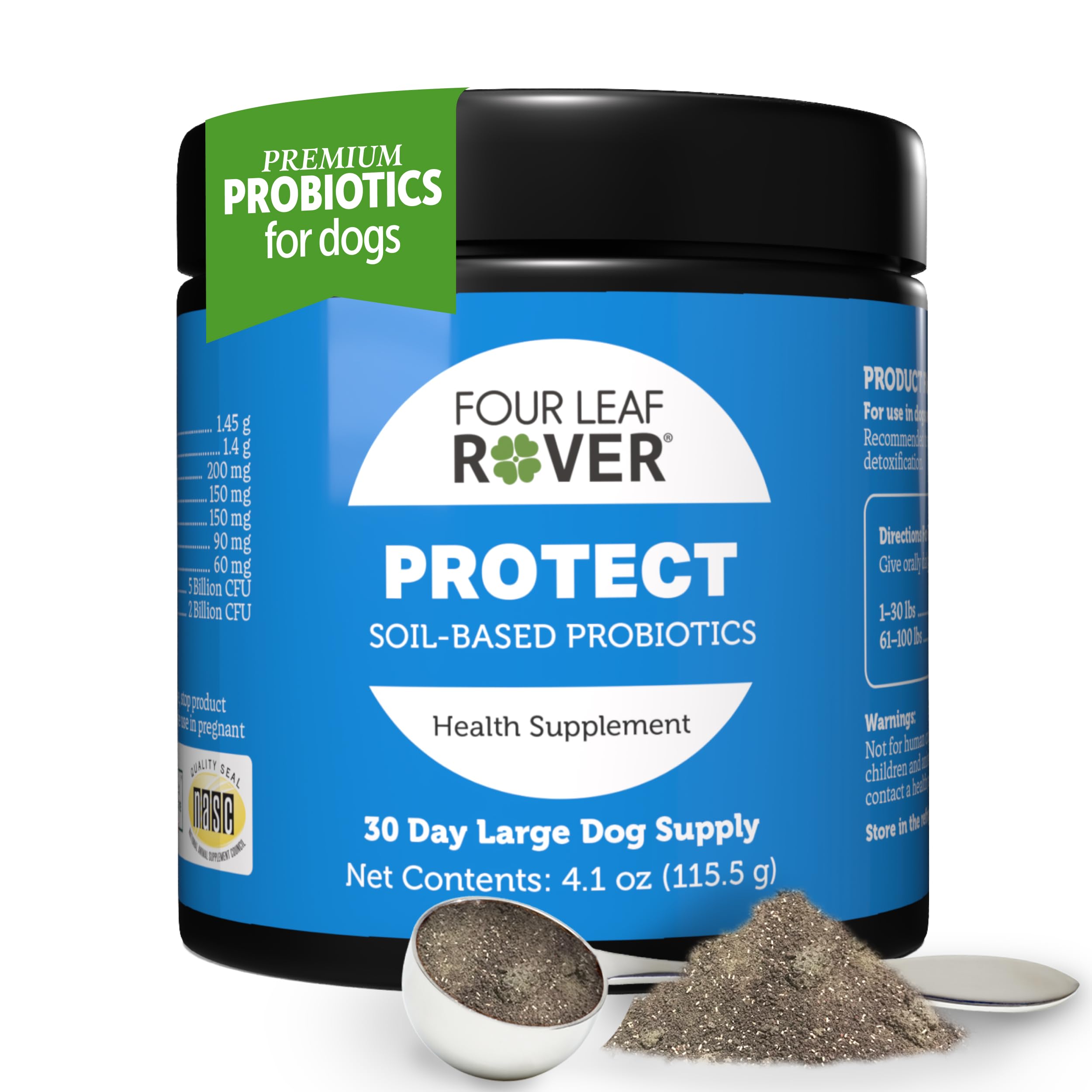 Four Leaf Rover Protect bottle front view for gut health support