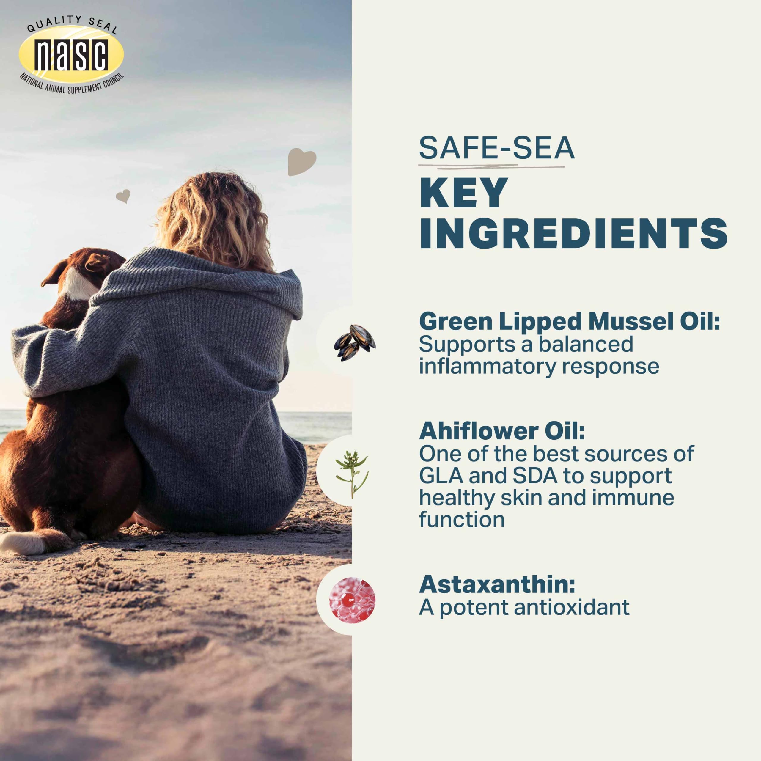 Four Leaf Rover Safe-Sea packaging closeup reveals eco-friendly, traceable sourcing details.