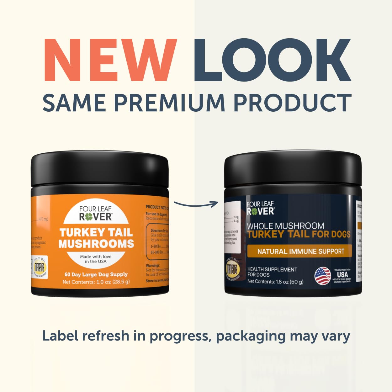 Four Leaf Rover Turkey Tail meal mix seamlessly blends into kibble for routine use.