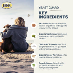 Four Leaf Rover Yeast Guard paw care helps soothe irritated paws.
