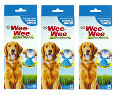 Four Paws Wee-Wee Bags 60-pack in a portable dispenser for quick on-walk cleanup