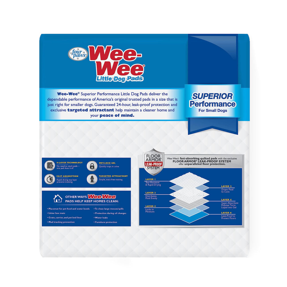 Four Paws Wee-Wee Pad unscented design favors sensitive noses