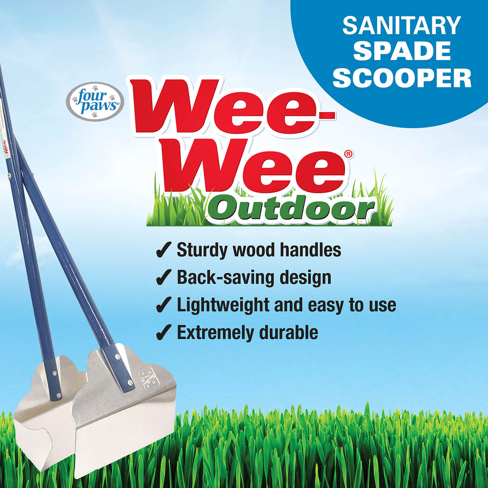 Four Paws Wee-Wee spade and pan support easy disposal after pickups.
