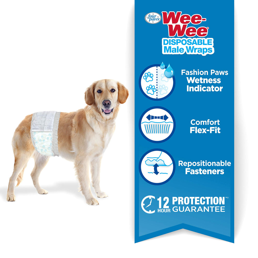 Four Paws Wee-Wee fur-friendly fasteners secured snugly for a comfortable fit.