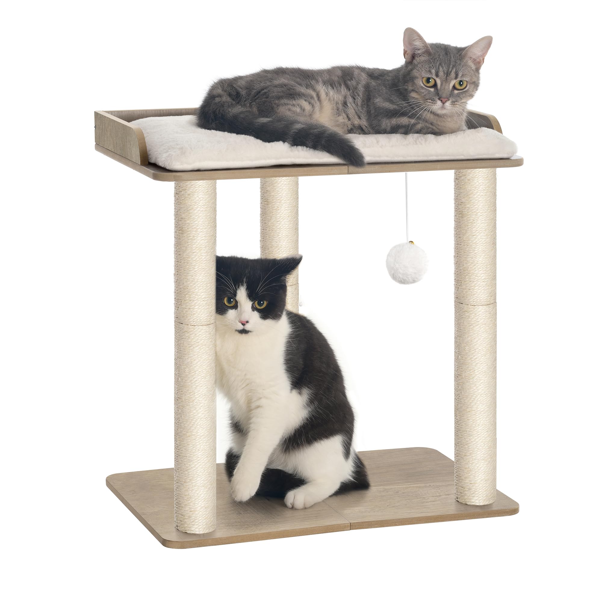 FourFurPets 22in cat tree platform—spacious resting space for cat and kitten.