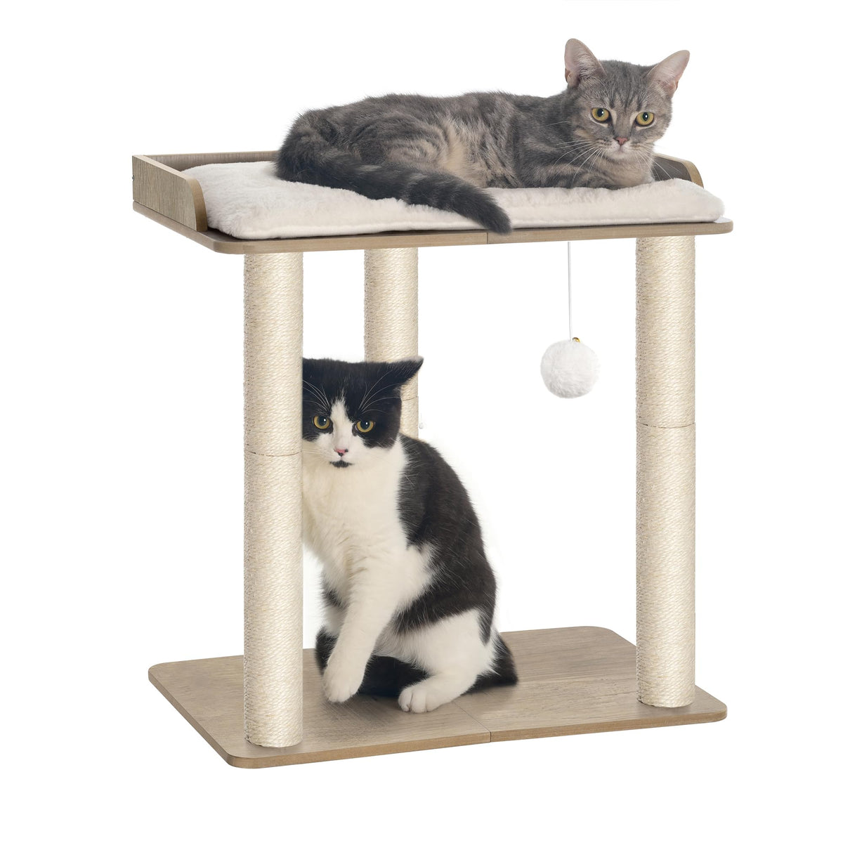 FourFurPets 22in cat tree platform—spacious resting space for cat and kitten.