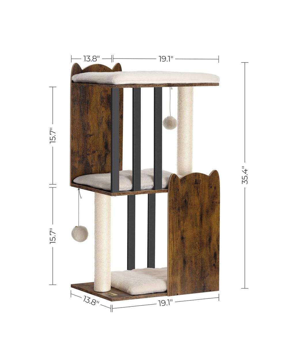 FourFurPets rustic brown finish blends with home décor