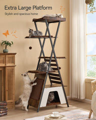 FourFurPets 72.4-inch cat tower sisal scratching board promotes healthy scratching.