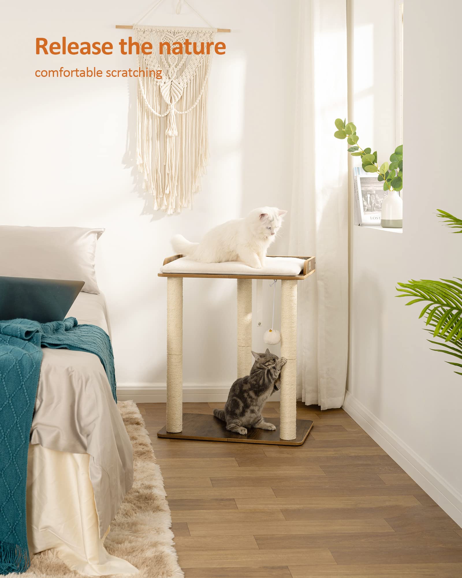 FourFurPets cat tower assembly demonstrates quick, easy setup for indoor play