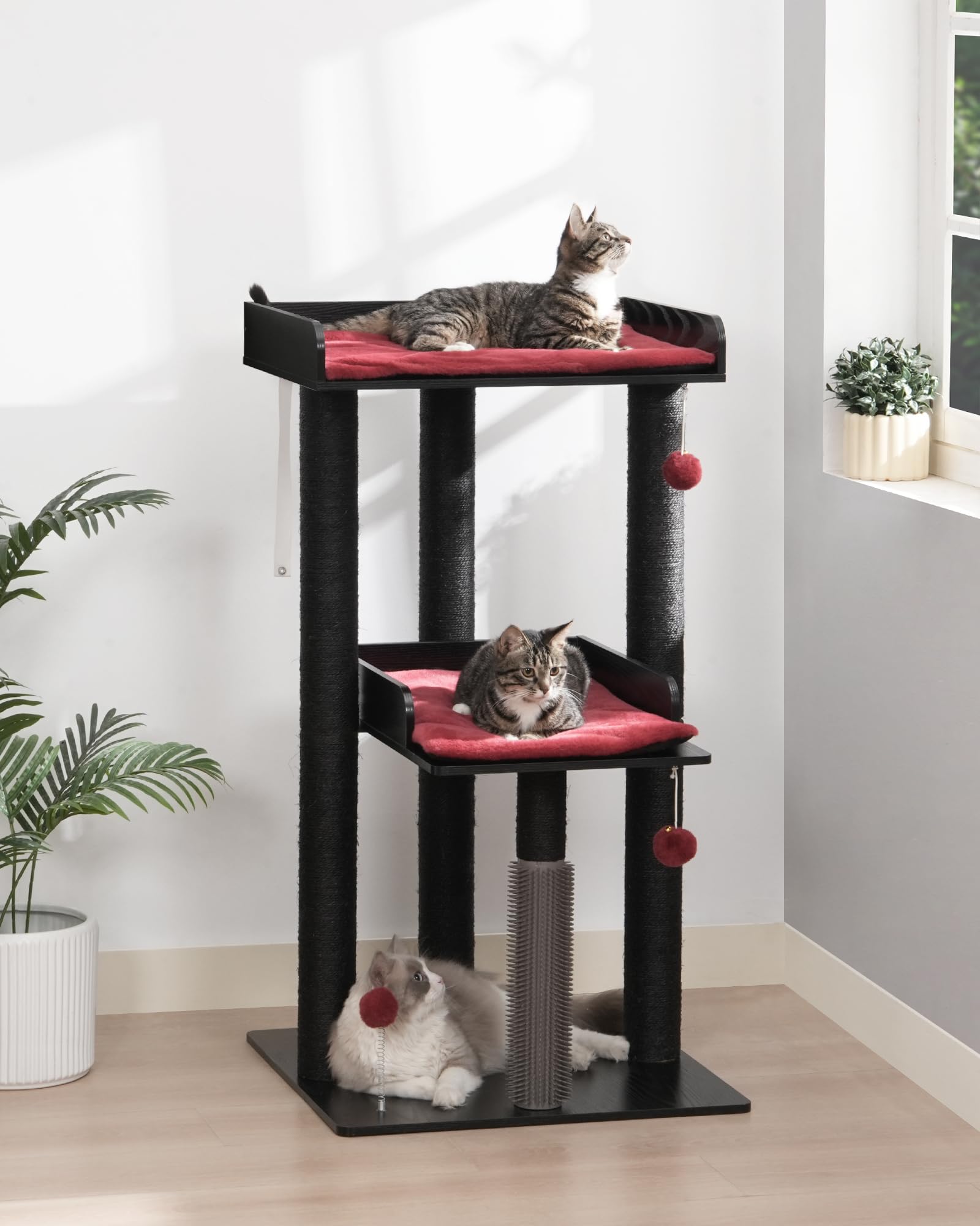 FourFurPets cat tree 43-7 cat condo provides private elevated retreat