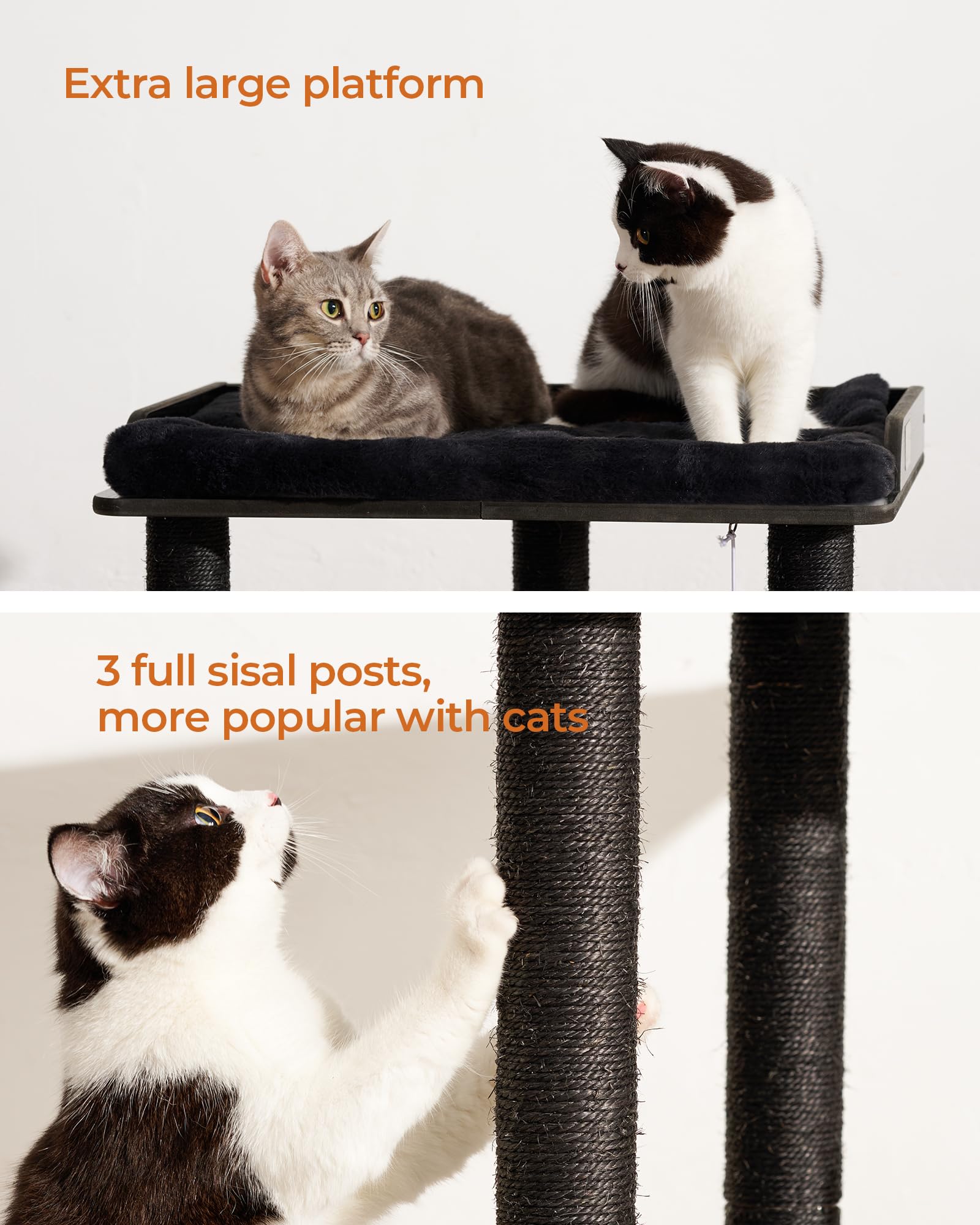 FourFurPets cat tree anti-tip kit adds wall stability for safe play.