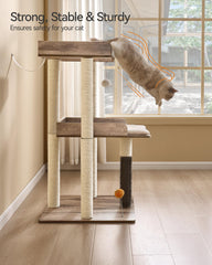 FourFurPets cat tree-anti-tip-kit adds stability for confident climbing.