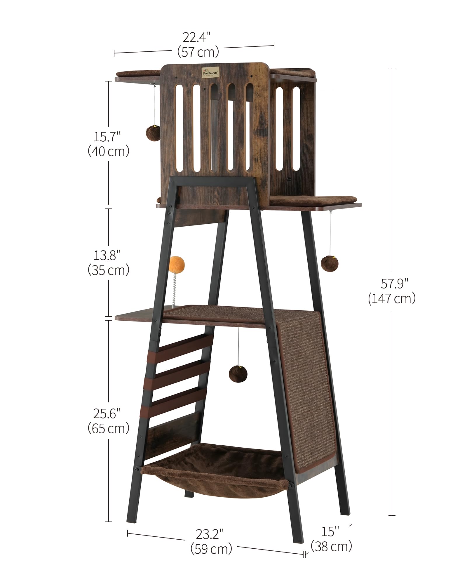 FourFurPets cat tree comes with illustrated assembly instructions.