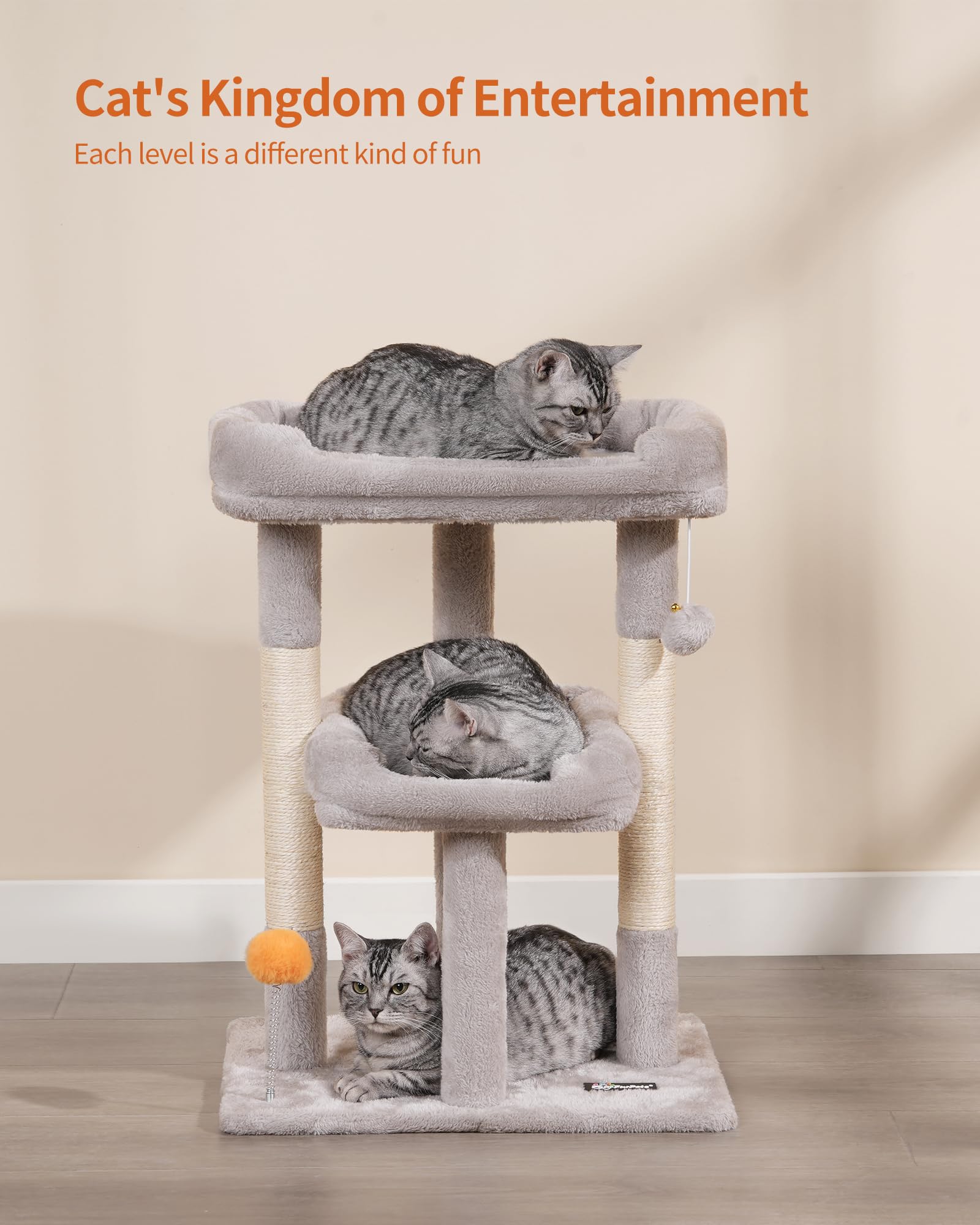 FourFurPets cat tree assembly tools included for quick setup
