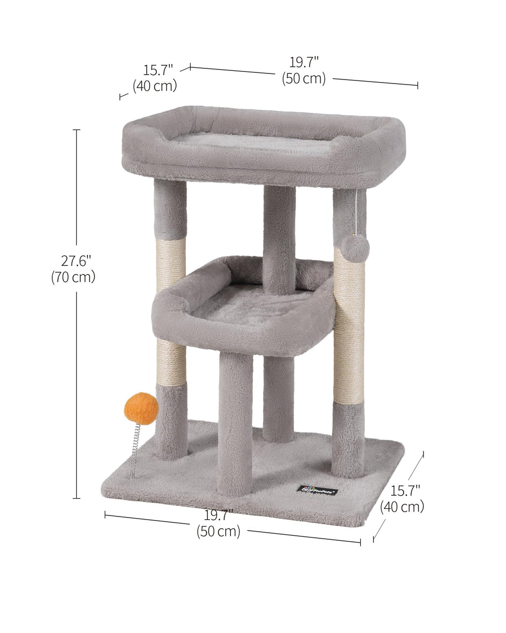 FourFurPets cat tree condo with soft platforms for cozy naps
