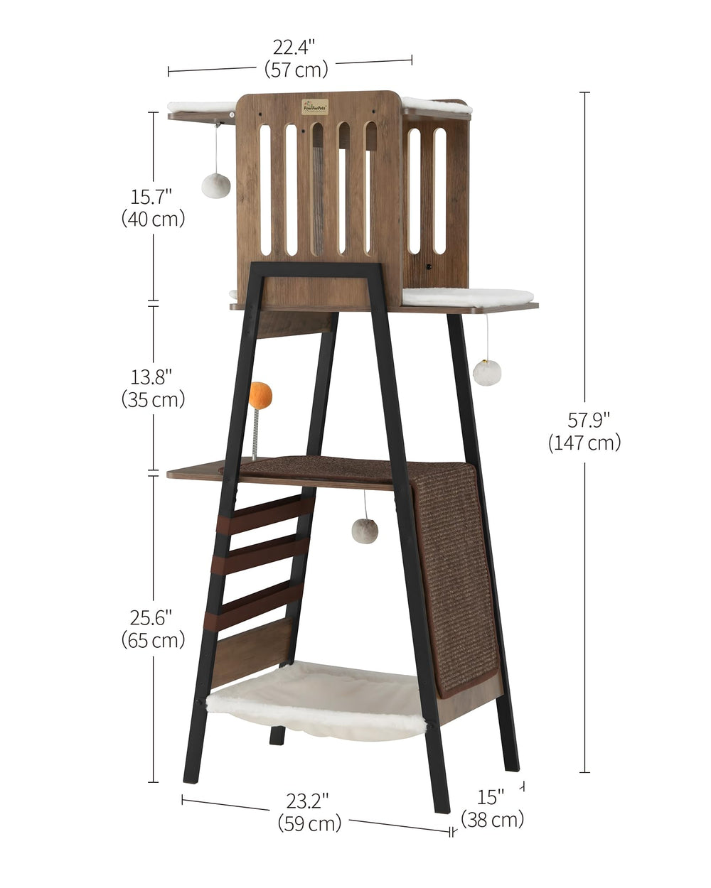 FourFurPets cat tree easy assembly helps you set up quickly.