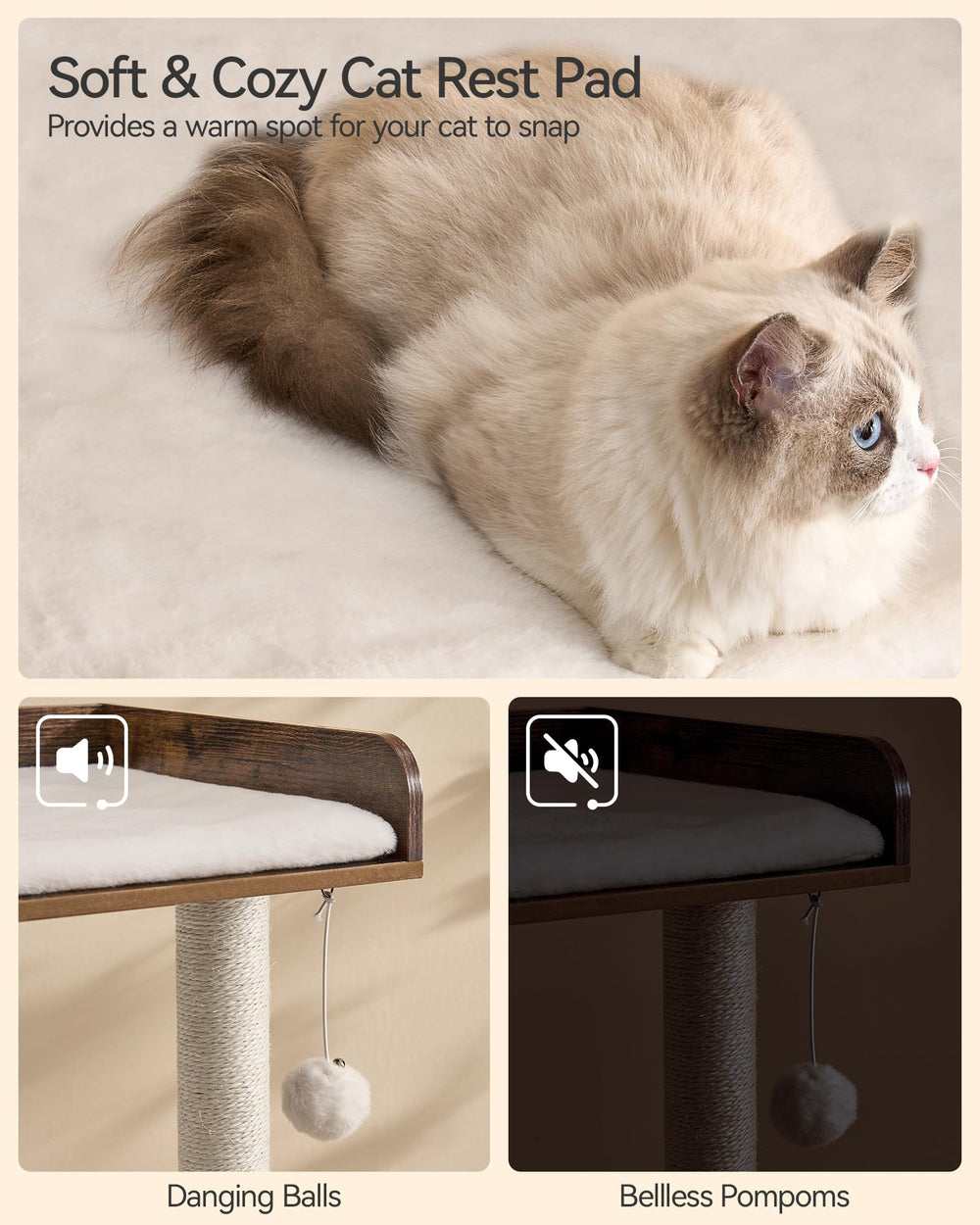 FourFurPets cat tree easy assembly kit helps you set up in about 30 minutes