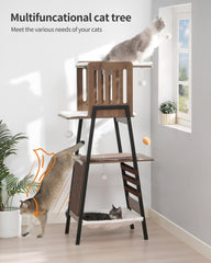 FourFurPets cat tree hammock and toys provide engaging vertical play and cozy hideaways.