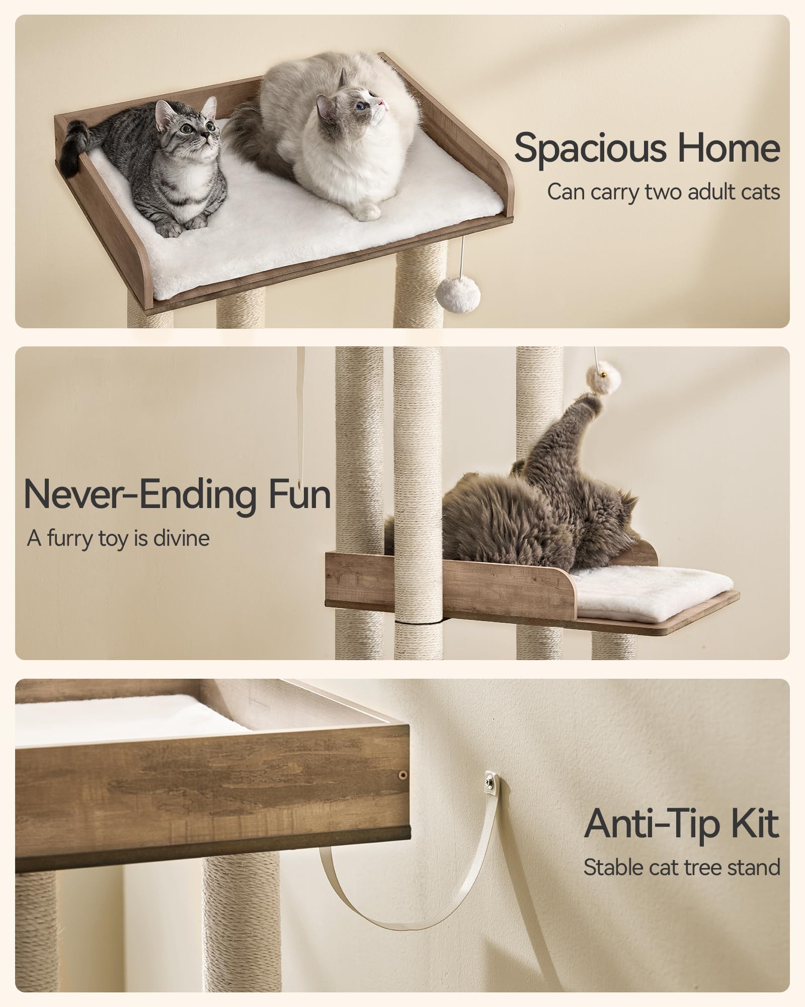 FourFurPets cat tree-modern-decor blends with home style.