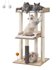 FourFurPets cat tree oversized-platform promotes comfortable resting for adult cats.
