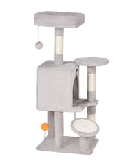 FourFurPets cat tree panoramic resting deck provides a high observation perch.