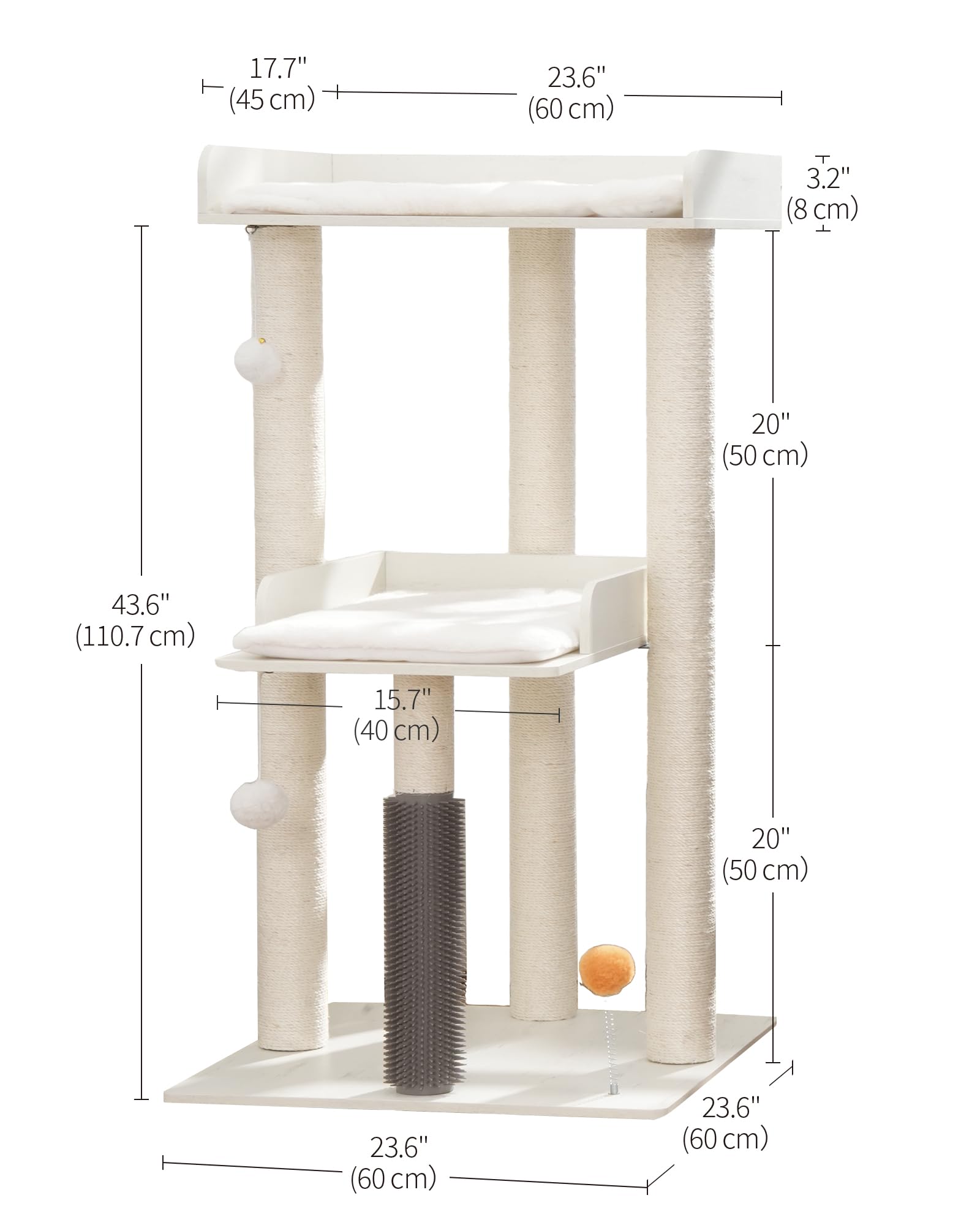 FourFurPets cat tree removable cushions; machine washable and easy cleaning