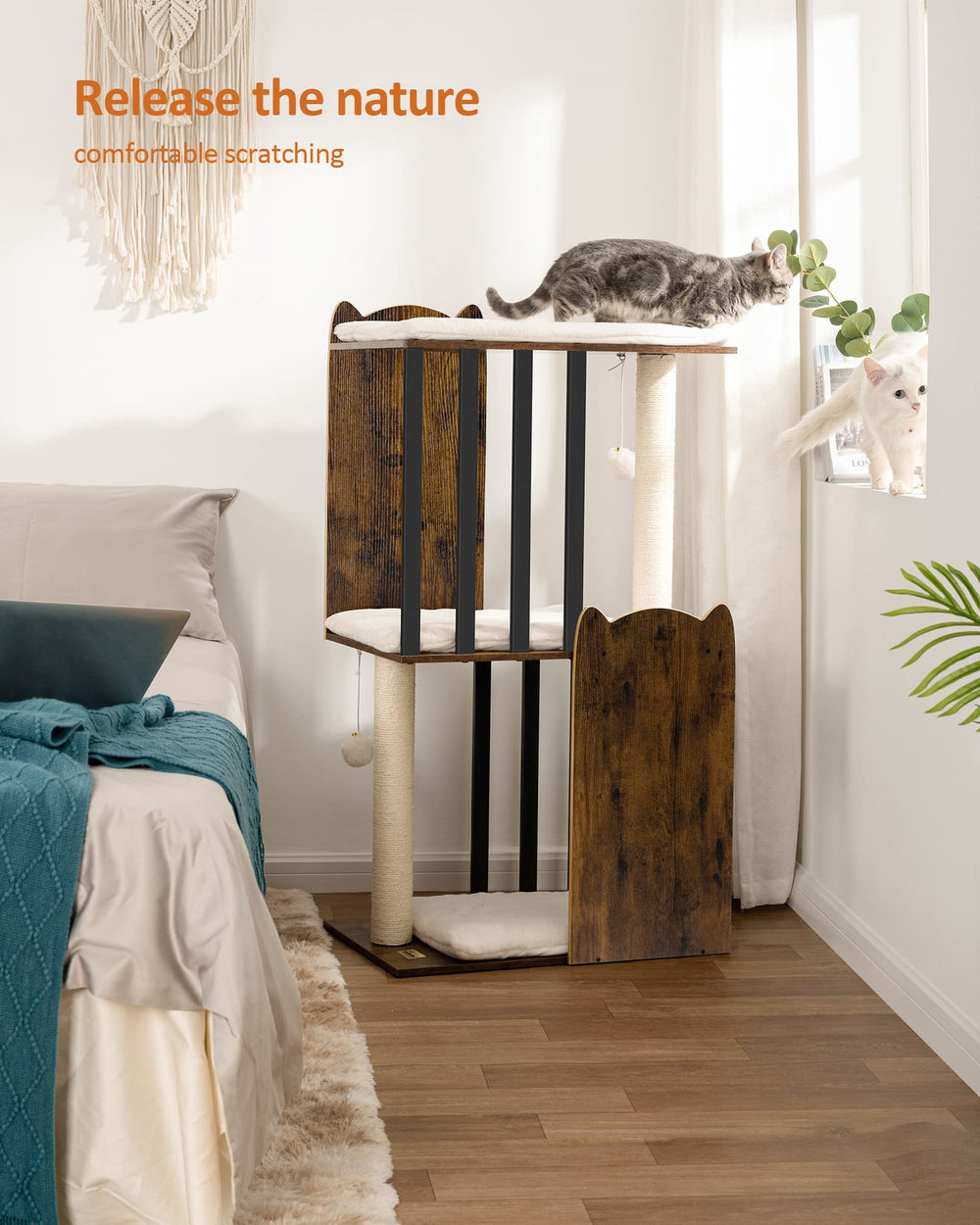 FourFurPets sisal-posts-19-7in natural posts satisfy scratching and protect furniture.