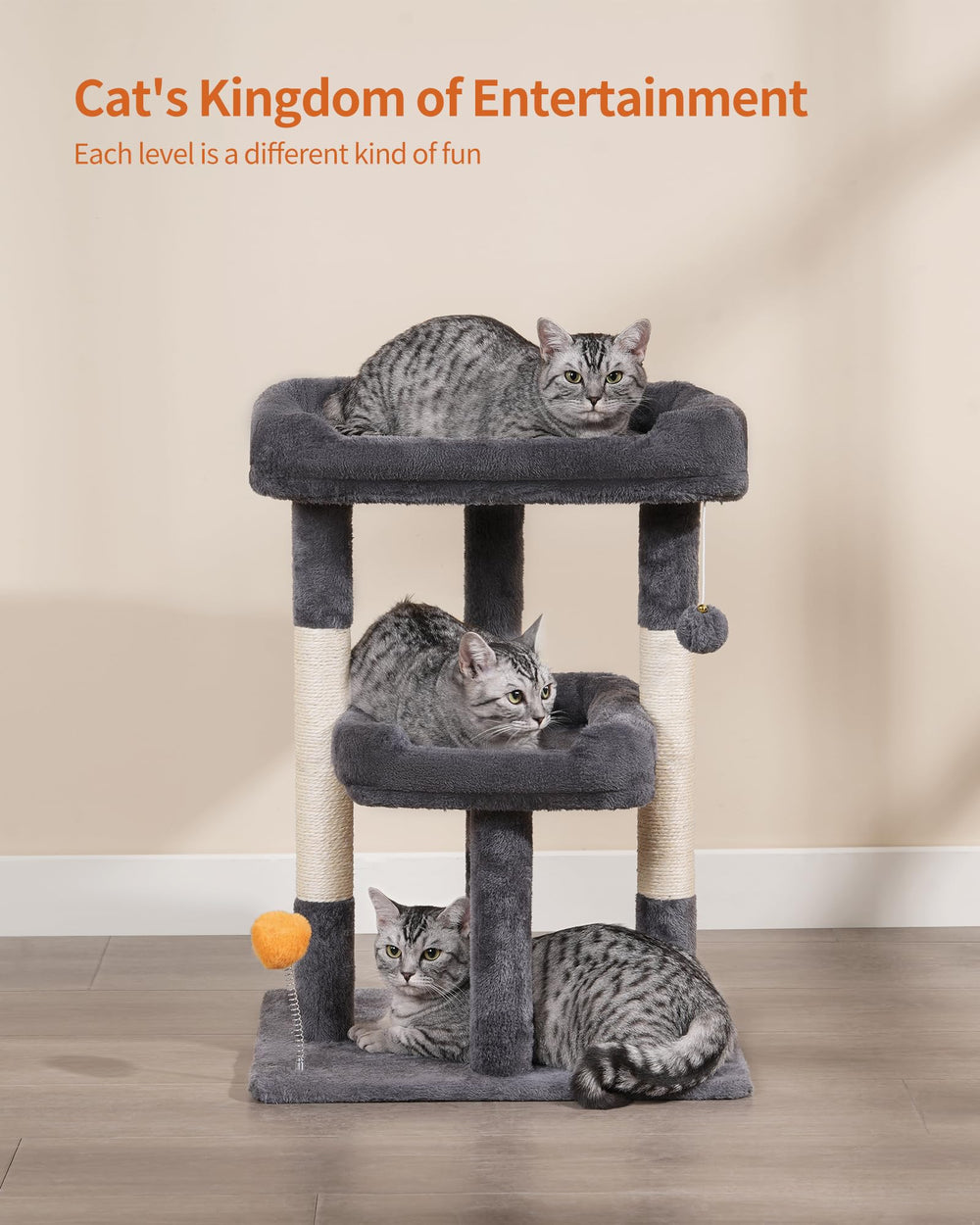 FourFurPets spring-loaded ball toy for interactive play