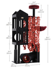 FourFurPets Gothic Cat Tree sisal posts encourage scratching and healthy claw care.