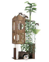 FourFurPets large cat-tree leaves-perch overview for indoor play.