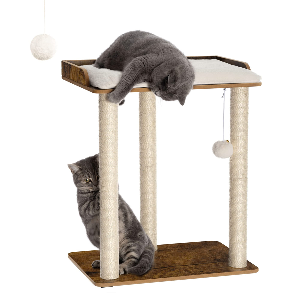 FourFurPets large cat tree platform provides spacious rest for cats