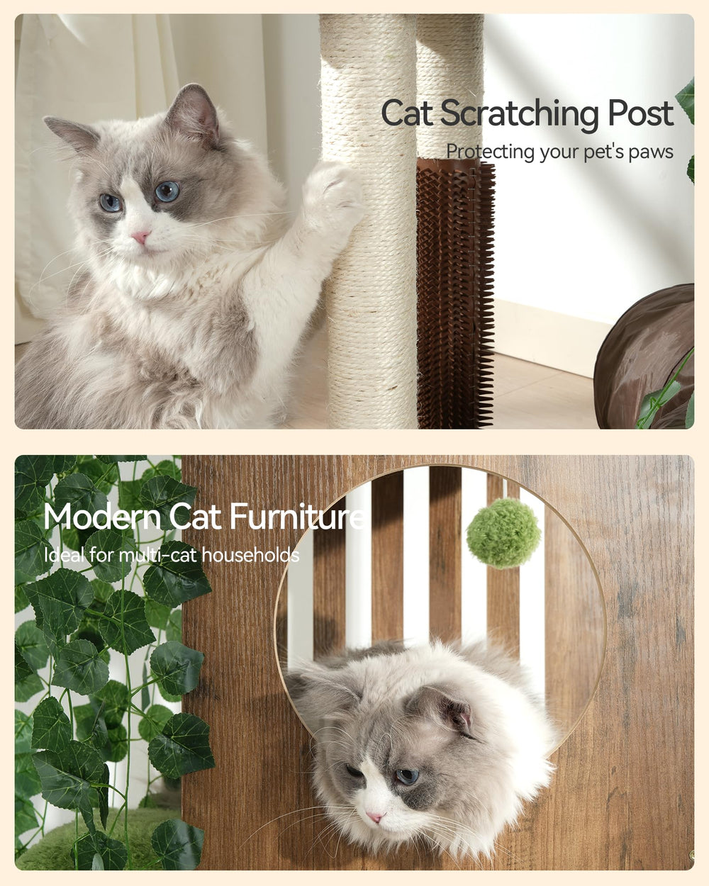 FourFurPets large-cat-tree wide-perch spacious lounging for multiple cats.