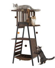 FourFurPets modern cat tree with 58-inch perch supports large cats.