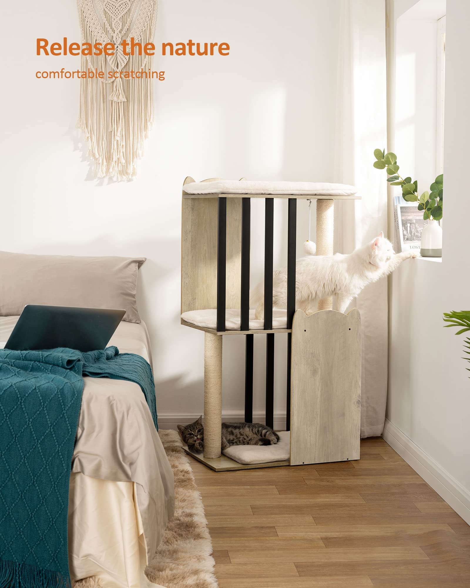 FourFurPets natural sisal posts invite scratching and furniture protection.