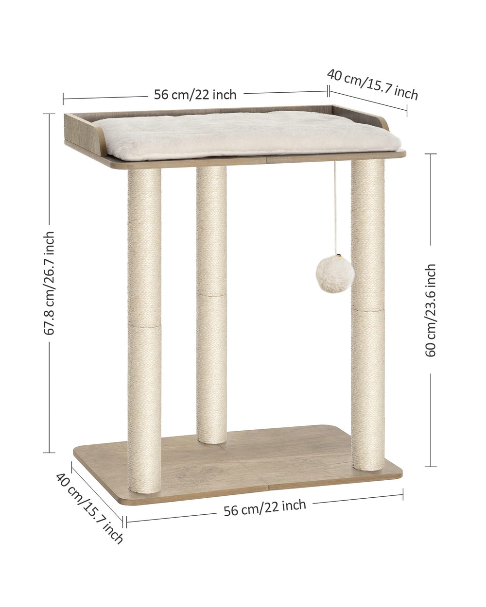FourFurPets removable cushion platform features easy cleaning and maintenance.