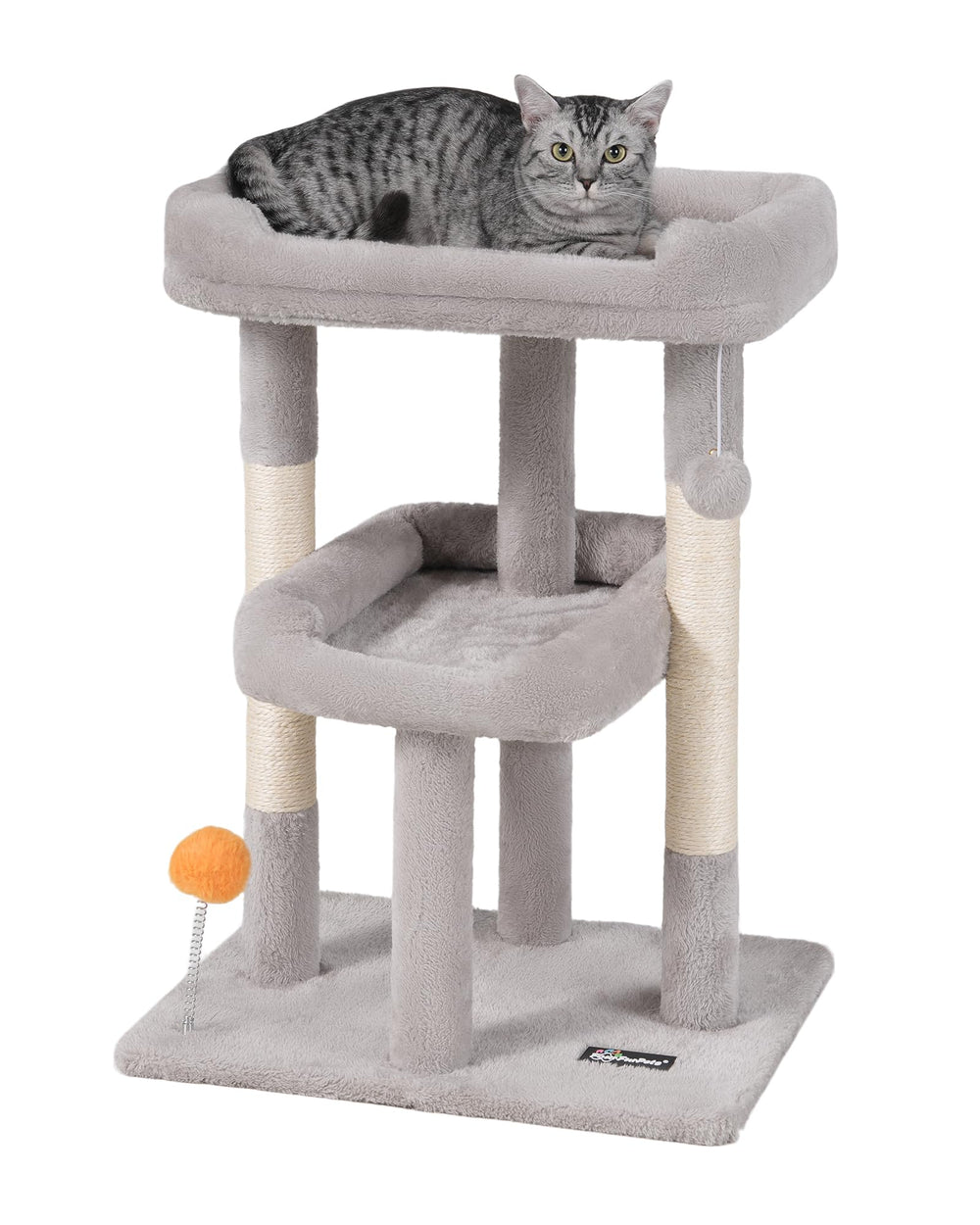 FourFurPets small cat tree with two perches for lounging and play