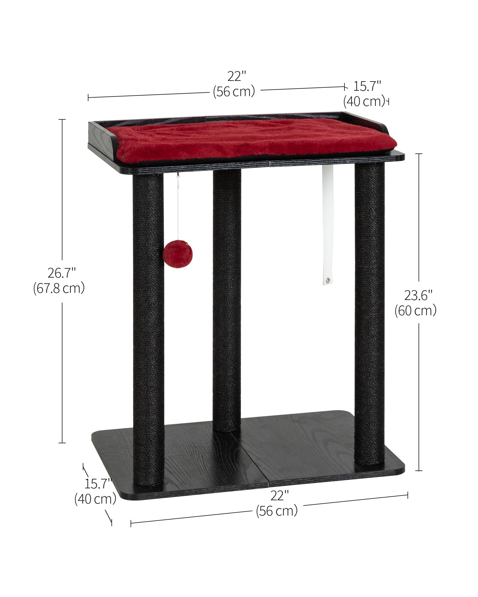 FourFurPets wooden base anti-tip features for stable safe climbing.