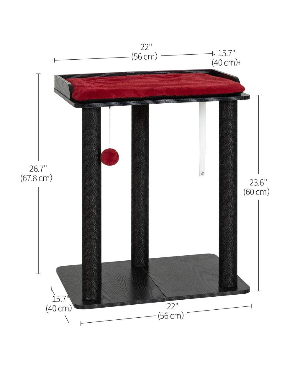 FourFurPets wooden base anti-tip features for stable safe climbing.