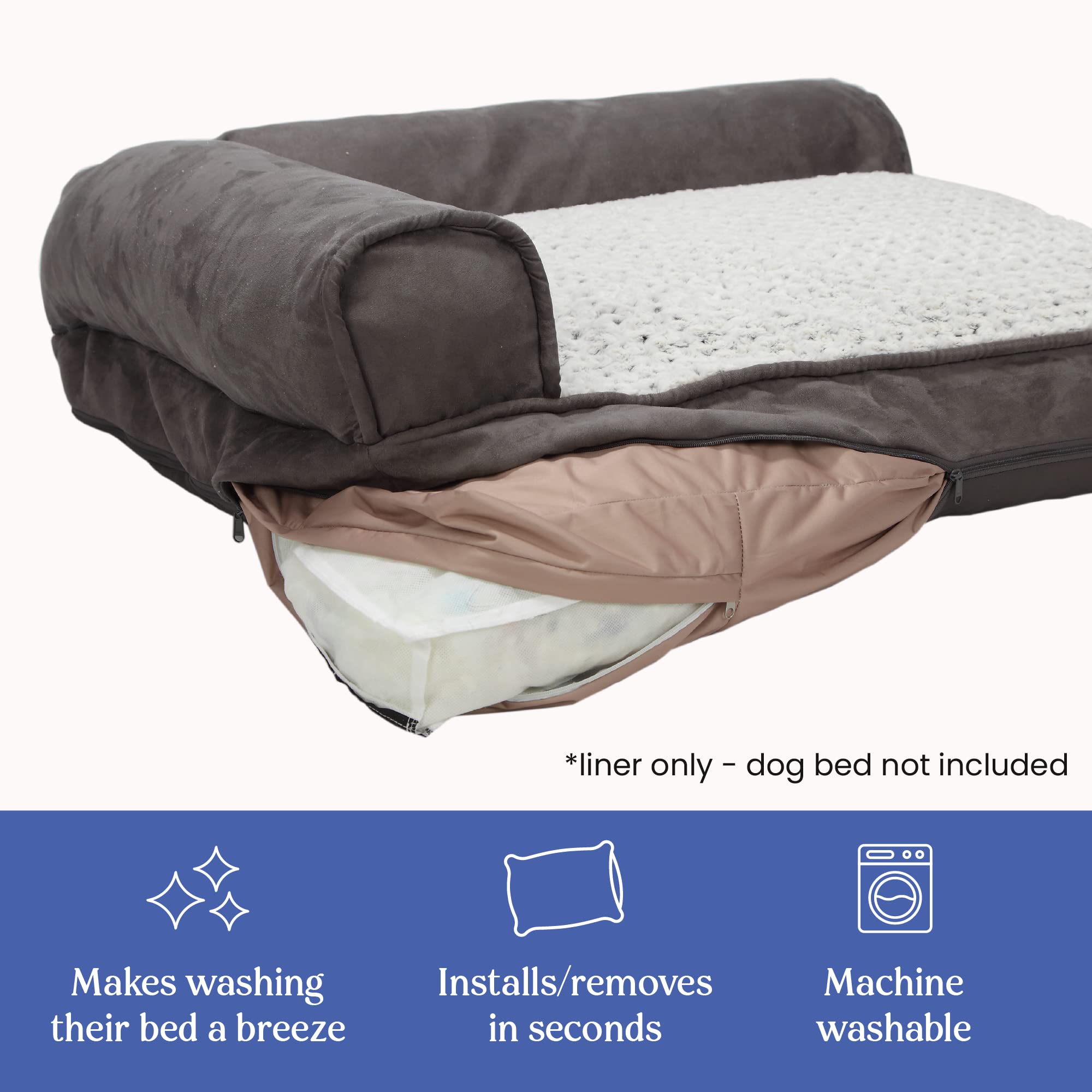 4Knines dog bed cover machine washable for easy cleanup after messes.
